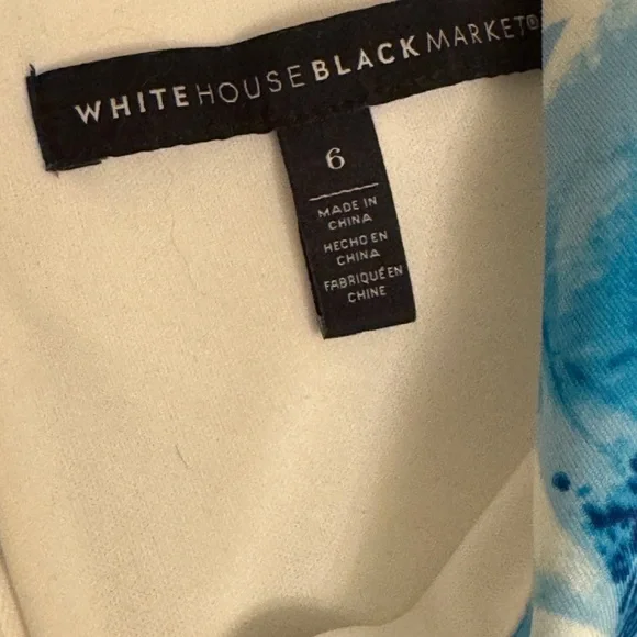 White House Black Market Blue and White Floral Midi Dress - Picture 2 of 2